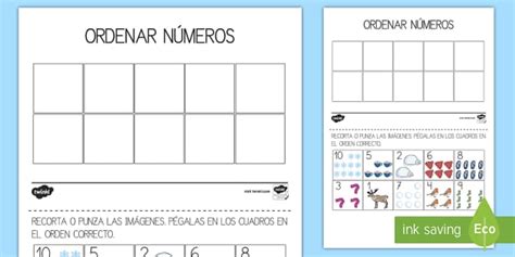 Ficha De Actividad Ordenar Números Invierno Twinkl