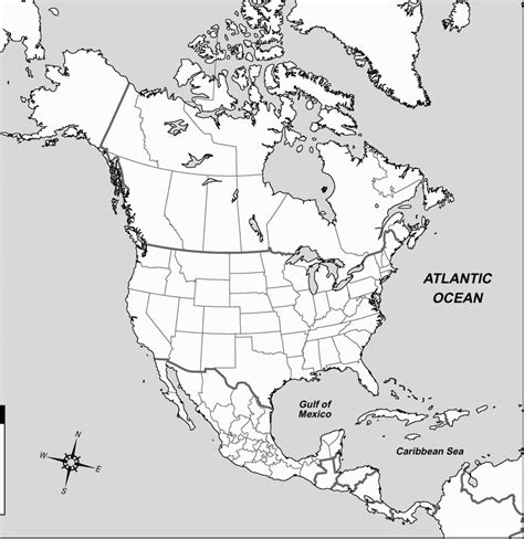 Blank Outline Map Of North America And Travel Information Download