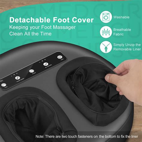 Medcursor Foot Massager Machine With Heat Shiatsu Deep Kneading Massage Multi Level Settings