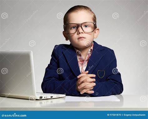 Handsome Boy In Officebusiness Child Stock Photo Image Of Career