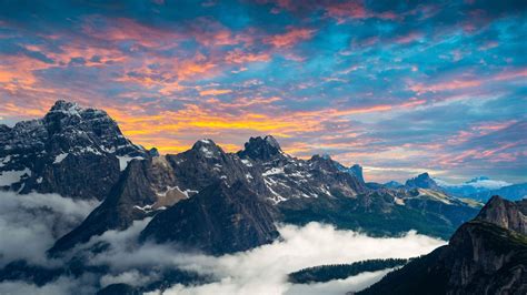 Three Peaks Tre Cime Di Lavaredo Dusk Dolomites Italy 4k Macbook