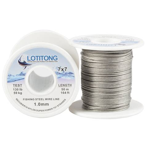 Lotitong 50m 130lb Fishing Steel Wire Line 10mm Wire Diameter 7x7 49