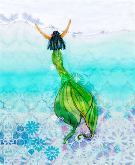 Hawaiian Mermaid Watercolor Fine Art Print Giclée Etsy