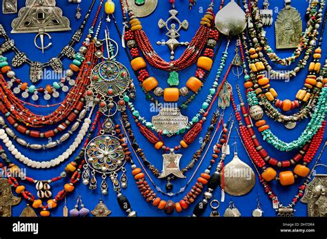 Antique Shop Marrakesh Morocco Medina Souk Market Jeweler Necklace