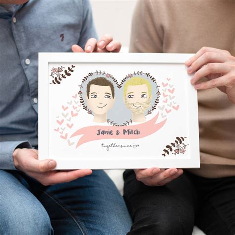 Personalised Same Sex Couple Print For Men By Fromlucyandco