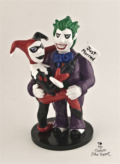 The Joker And Harley Quinn Custom Wedding Cake Topper My Custom Cake