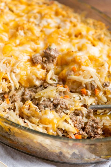 Cheesy Ground Beef And Hashbrown Casserole Ricetta Peperoni