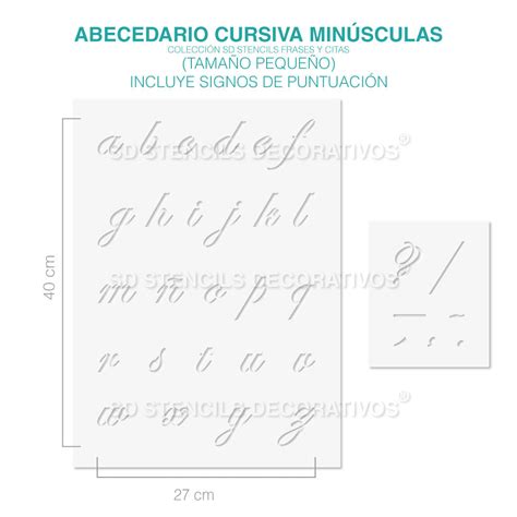 Abecedario Letra Cursiva MinÚscula Stencil Plantilla Para Pintar Sd Stencils Decorativos