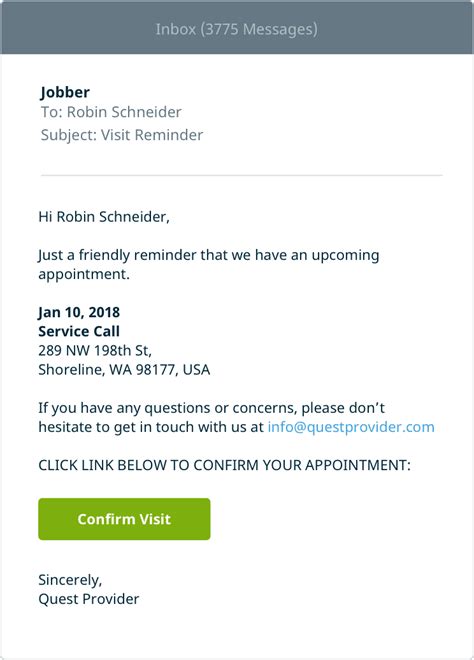 Text Appointment Reminder Template