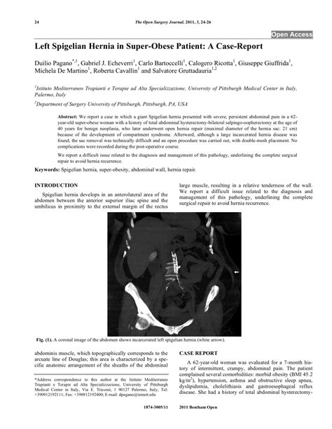 Pdf Left Spigelian Hernia In Super Obese Patient A Case Report