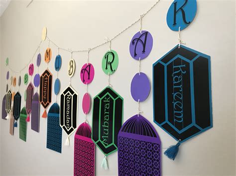Decorative Ramadan Banner With Colorful Lantern Ramadan Diy Crafts