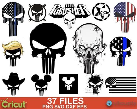 57 Punisher Skull Svg Bundle Layered Svg Cut File