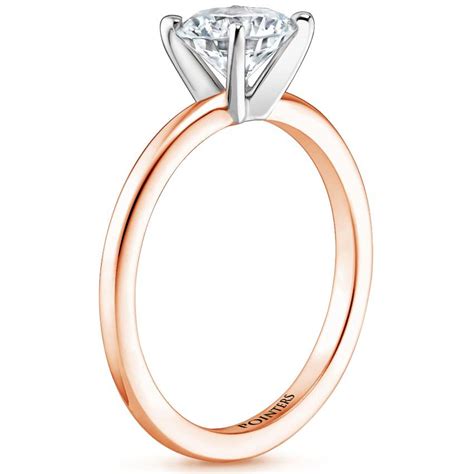 K Rose Gold Classic Four Prong Diamond Engagement Ring Pointers Jewellers Fine Jewelry