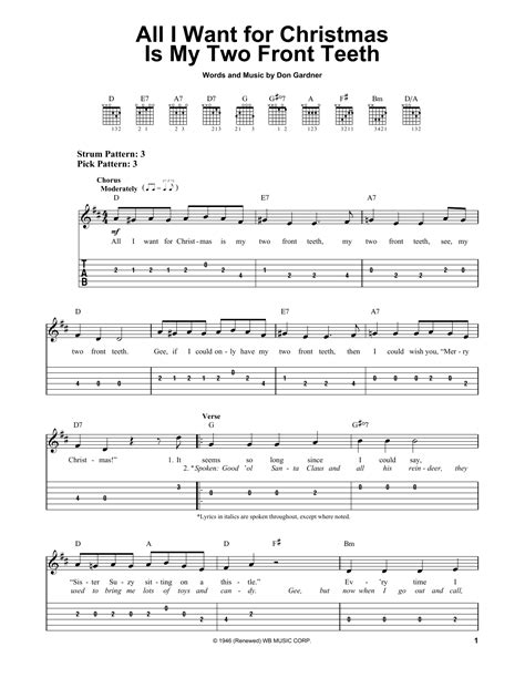 All I Want For Christmas Is My Two Front Teeth Sheet Music Don