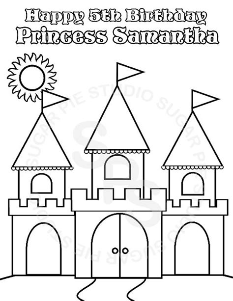 Personalized Printable Princess Castle Birthday Party Favor Etsy