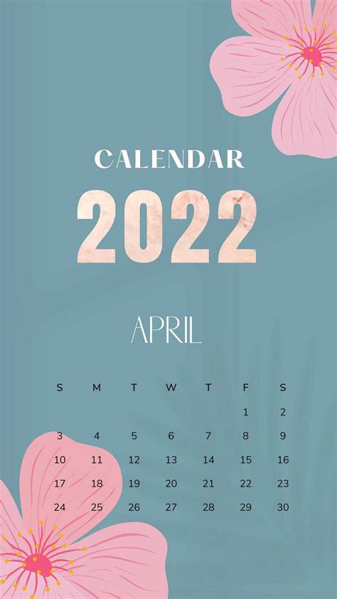 Download Blue Green April 2022 Calendar Wallpaper