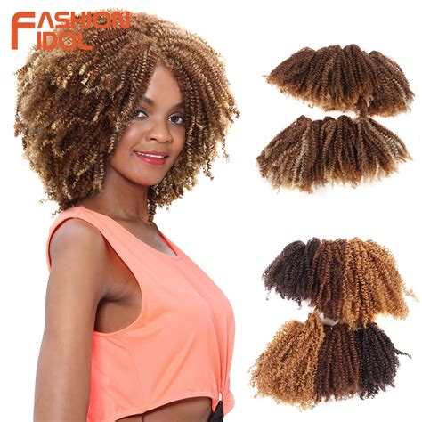 Fashion Idol Hair Weaving Afro Kinky Curly Hair Bundles Inch G Pcs Lot Synthetic Hair