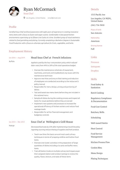 Sous Chef Resumes And Guide 24 Examples