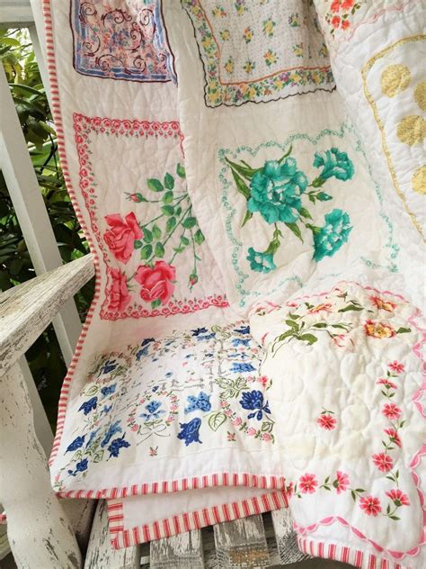 The Making Of A Hankerchief Quilt Vintage Handkerchiefs Crafts