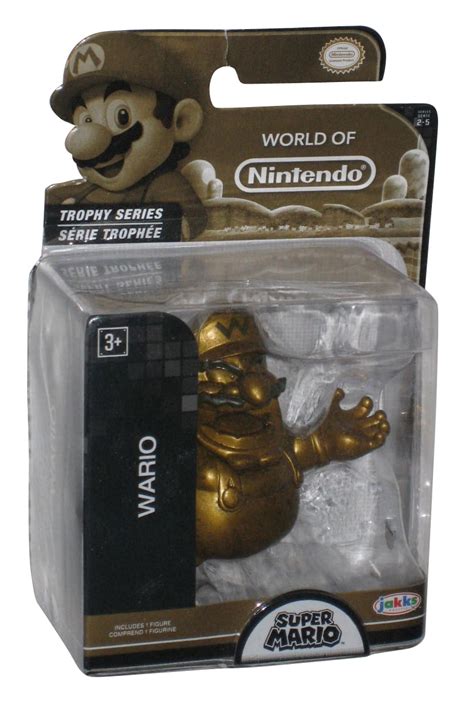 Super Mario Bros World Of Nintendo Wario Gold Trophy Jakks Pacific