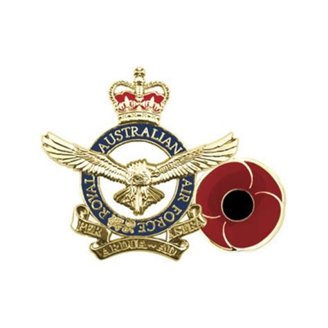 Royal Australian Air Force Poppy Lapel Pin Cairns Rsl Subbranch