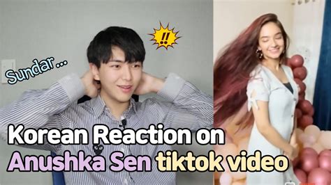 Anushka Sen Tik Tok Reaction By Korean L Most Beautiful Indian Girl Tik