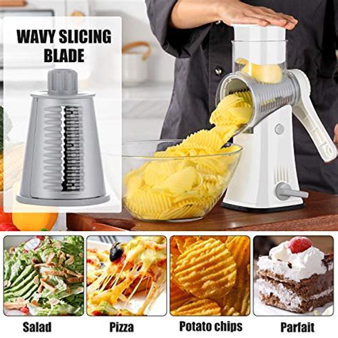Swatow Cheese Grater Latest Upgrade 5 In 1 Rotary Cheese Grater
