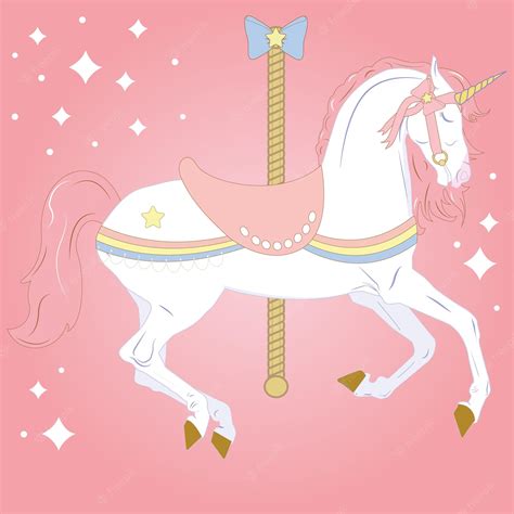 Premium Vector Horse Unicorn For Carousel White Unicorn With A Pink