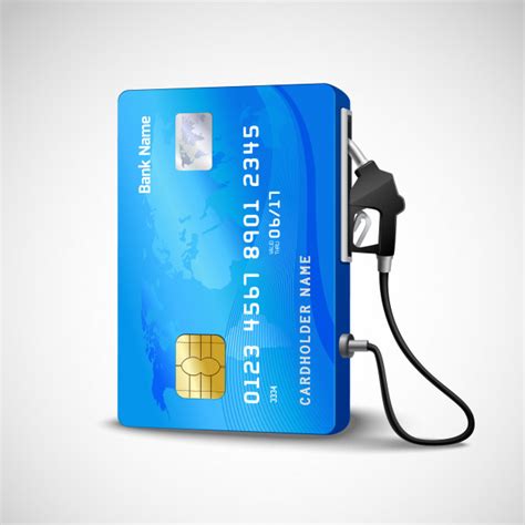 Accepted at over 7,500 stations in north america with varying discounts Realistic credit card with fuel hose gas station concept Vector | Free Download