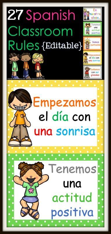 las reglas del salón editable classroom rules in spanish spanish classroom classroom rules