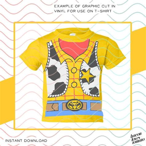 Woody Toy Story Costume T Shirt Front And Back Svg Studio Etsy
