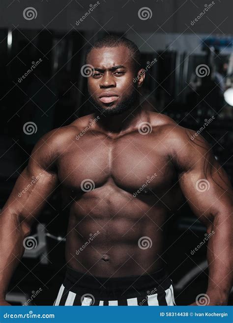 Weight Training African Bodybuilder Portrait Stock Photo Image Of