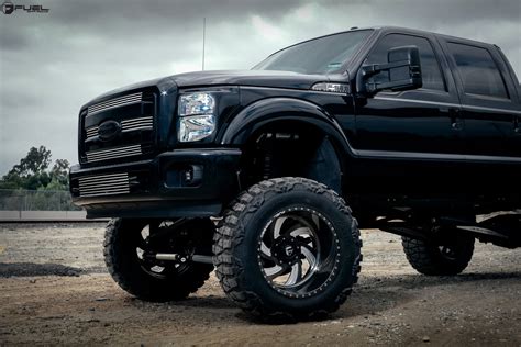 Blacked Out Ford F350 Super Duty Sitting On Huge Fuel Off Road Wheels