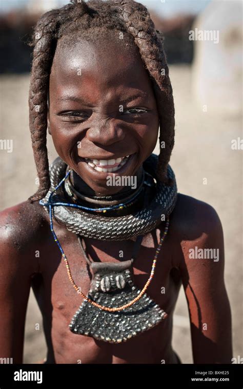 Himba Girl In A Village Near Epupa Falls Kunene Namibia Africa Stock
