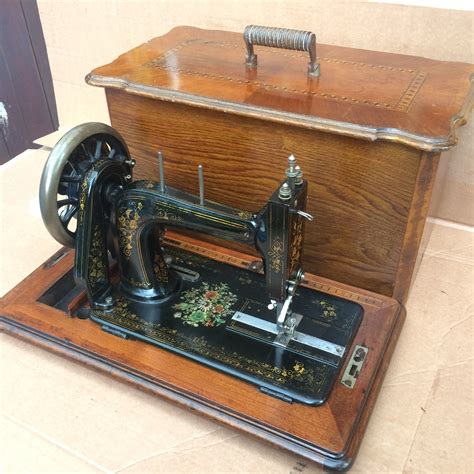 Antique Naumann Hand Crank Sewing Machine Vintage Home Decor Etsy Canada