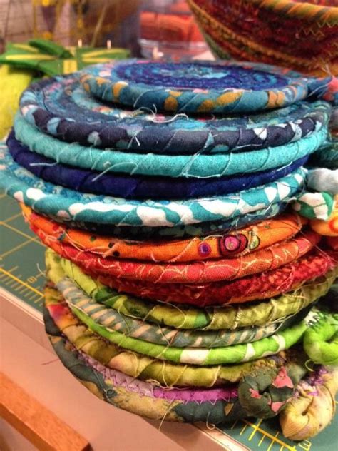 Fabric Covered Coiled Clothesline Coasters Set Of 4 Custom Etsy