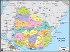 Uruguay Political Wall Map | Maps.com.com