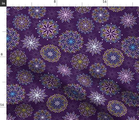 Kaleidoscope Purple Floral Fabric Winters Eve Kaleidoscope Etsy