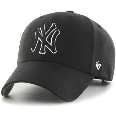 47 Brand Curved Brim Black And White Logo Black Logo New York Yankees