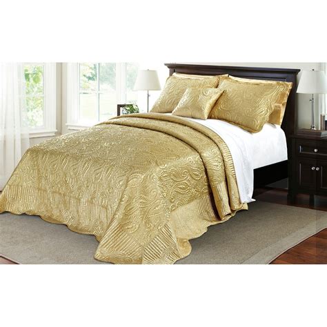 Serenta Quilted Satin 4 Piece Bedspread Set Ebay