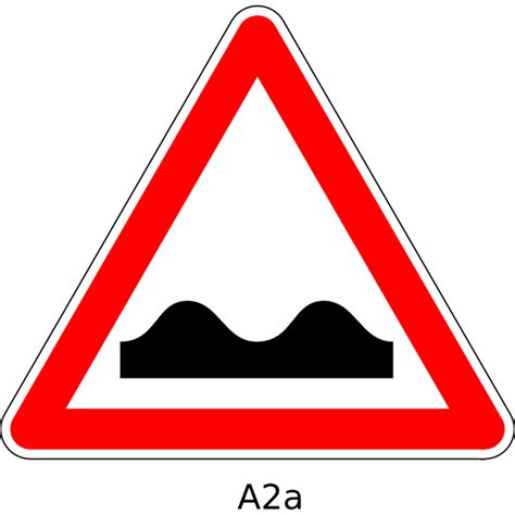 Vector Graphics Of Bumpy Road Triangular Road Sign Free Svg