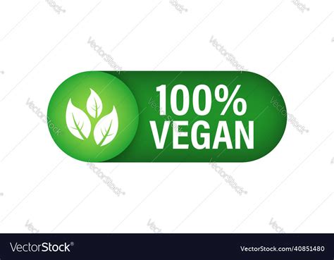 100 Vegan Icon Design Green Vegan Friendly Symbol Vector Image