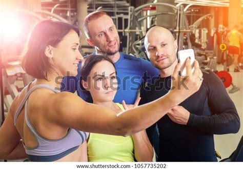Group People Gym Having Fun Making Stock Photo 1057735202 Shutterstock