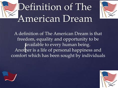 Ppt Definition Of The American Dream Powerpoint
