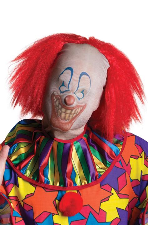 Scary Circus Clown Killer Mask And Wig