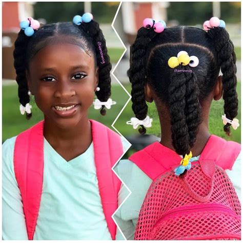 Easy Braided Hairstyle For Black Girls Triple Pigtail Click042