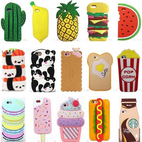 D Cartoon Hot Cute Kawaii Food Silicone Phone Case Cover Back For Various Phone Kawaii Phone