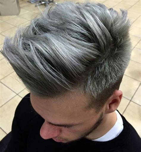 Ash Grey Highlights Mens Hair Color New Year Hairstyles 2021