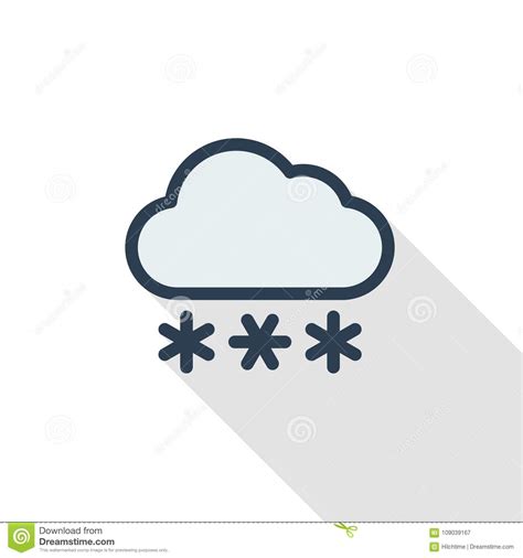 Snow Snowfall Cloud Winter Weather Isometric Icon 3d Line Art