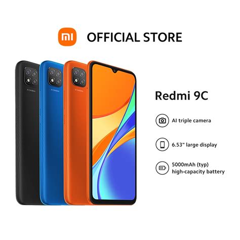 xiaomi redmi 9c smartphone 3gb 64gb ai triple camera 6 53 large display 5000mah